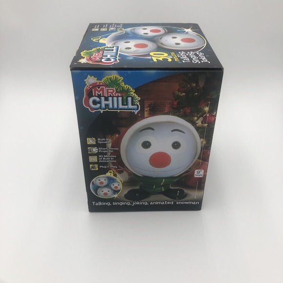 Christmas Mr Chill Talking Snowman Animated New Talks Sings 3D Speaker Projector - Picture 11 of 16